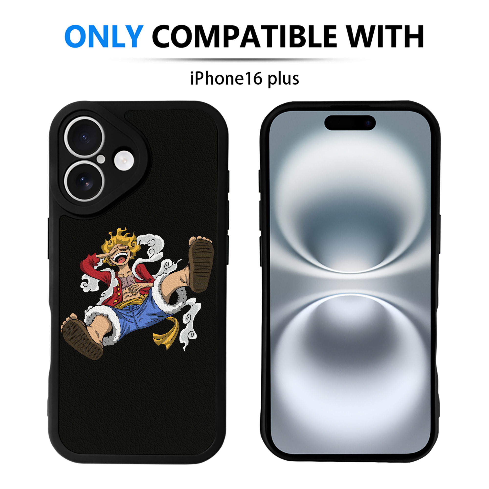 （画像用） ワンピース モンキー・D・ルフィ ONE PIECE Monkey D. Luffy 【iPhone 16シリーズ対応】シリコンスマホケース（レザー調） 材質：シリコン